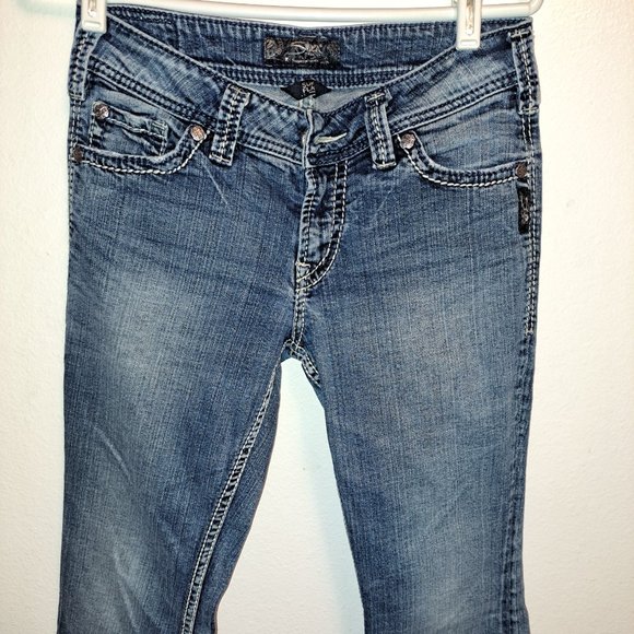 Silver Suki Flap Pocket Jeans With Embroidery - Picture 11 of 15
